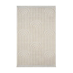 CaliCosy Vloerkleed rechthoekig crème met ingedrukte abstracte motieven janeiro