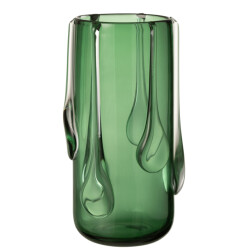 J-Line Vase drippy glass green large