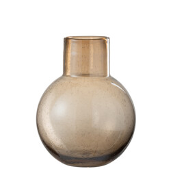 J-Line Vase orb with neck glass amber large