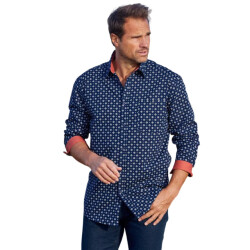 Atlas For Men Poplin overhemd met patroon voor heren