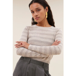 By-Bar Amsterdam 25511004 basic ls pearl stripe top