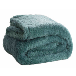 DoubleDry Teddy fleece deken ultrazacht 130x170 groen