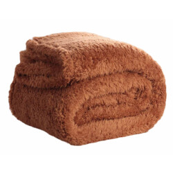 DoubleDry Teddy fleece deken ultrazacht 130x170 camel