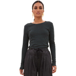 By-Bar Amsterdam Basic longsleeve stripe top dried basil