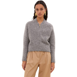 By-Bar Amsterdam Jonas zipp cardigan grey melee