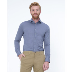 Dutch Dandies Knitted slim fit overhemd met lange mouwen