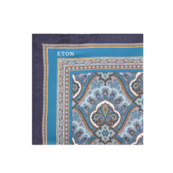 Eton Paisley print silk pocket square