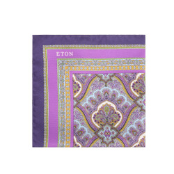 Eton Paisley print silk pocket square