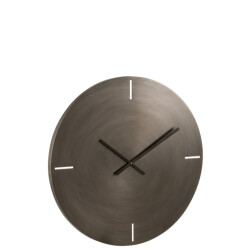 J-Line Clock round metal dark grey large