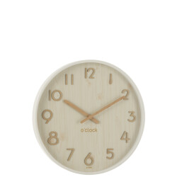 J-Line Wall clock plywood/mdf white large