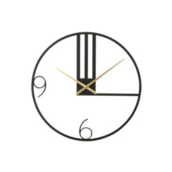 J-Line Clock lines metal black large