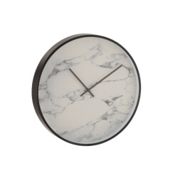 J-Line Clock marble plastic black