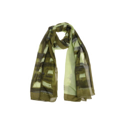 Xandres scarf placed stripe 61380-01 3090 basil green