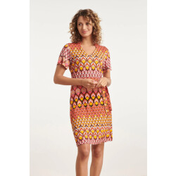 Smashed Lemon 24153 zomerjurk met retro grafische print |