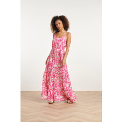 Smashed Lemon 24022 zomerse spaghettibandjes jurk met bloemenprint |