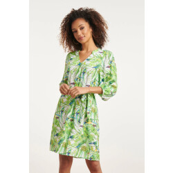 Smashed Lemon 24058 bird print jurk met v-hals |