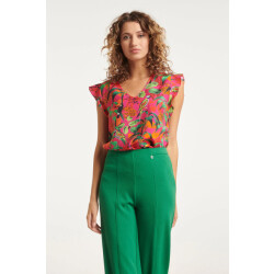 Smashed Lemon 24060 fuchsia zomer top met jungle print |