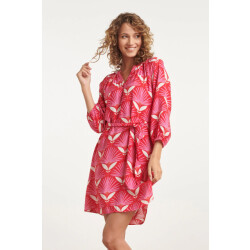 Smashed Lemon 24067 retro bloemenprint jurk met knielengte |
