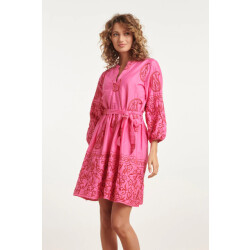 Smashed Lemon 24077 fuchsia zomerjurk met paisley borduurwerk |