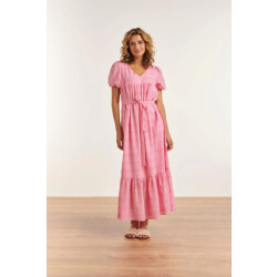 Smashed Lemon 23357-420 zomerjurk met v-halskorte pof mouwen van 100% katoen |