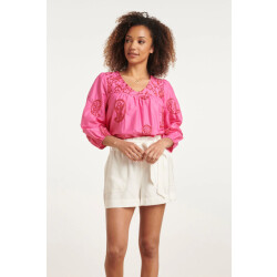 Smashed Lemon 24078 fuchsia top met paisley borduurwerk |