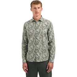 No Excess Shirt allover printed jacquard dark green