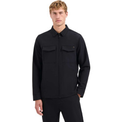 No Excess Overshirt full zipper stretch sedoc black