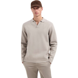 No Excess Pullover open polo collar relief clay