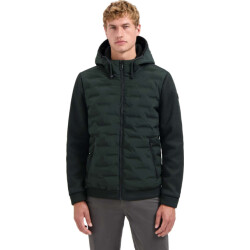 No Excess Jacket short fit sealed hooded knit dark steel