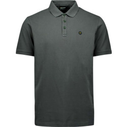 No Excess Polo pique garment dyed dark steel
