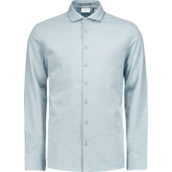 No Excess Shirt jersey melange stretch dusty blue