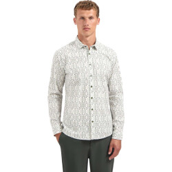 No Excess Shirt stretch allover printed dark green