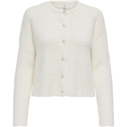 Only Onlpetra ls pearl o-neck cardi cc knt cloud dancer