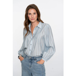 Geisha 53535-14 600 blouse stripes light blue/greige