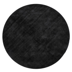 J-Line Carpet round handmade viscose black