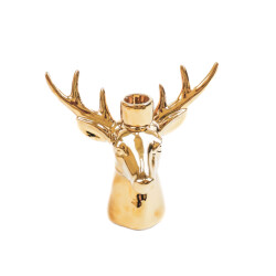 House Vitamin Candle holder reindeer ceramic gold 11x6x11cm