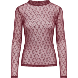 Only Onlsalina l/s lace top jrs cabernet