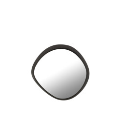 J-Line Wall mirror round metal/glass black small
