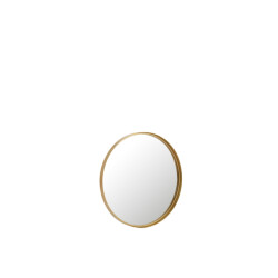 J-Line Mirror round high border metal/glass gold small