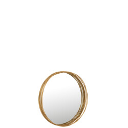 J-Line Mirror aurora round iron/glass gold small