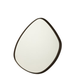 J-Line Hanging mirror abstract mirror/mdf dark brown large