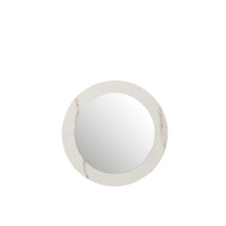 J-Line Mirror marble mdf/glass white small