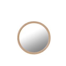 J-Line Wall mirror round rattan/glass natural medium