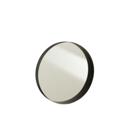 J-Line Mirror round border metal black medium