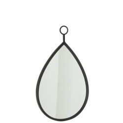 J-Line Hanging mirror drop mirror/mdf black medium