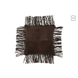J-Line Cushion fringe leather brown