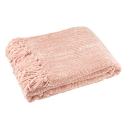 J-Line Blanket chenille polyester light pink