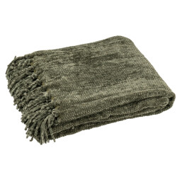 J-Line Blanket chenille polyester dark green