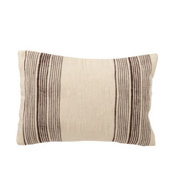 J-Line Cushion rectangle striped cotton ecru/dark brown
