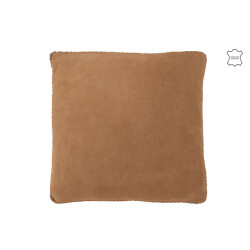 J-Line Cushion woven leather camel